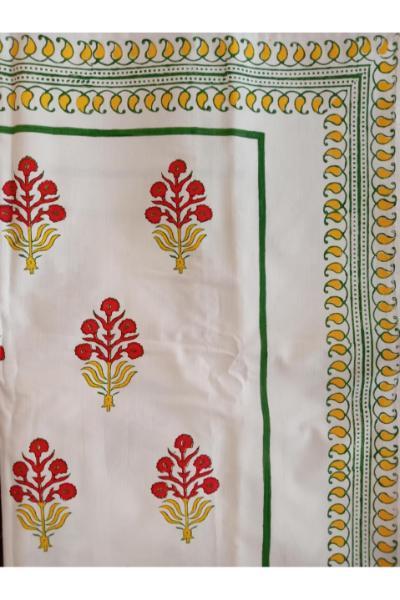 Table Cloth - 8 Seater - Red and Yellow Print